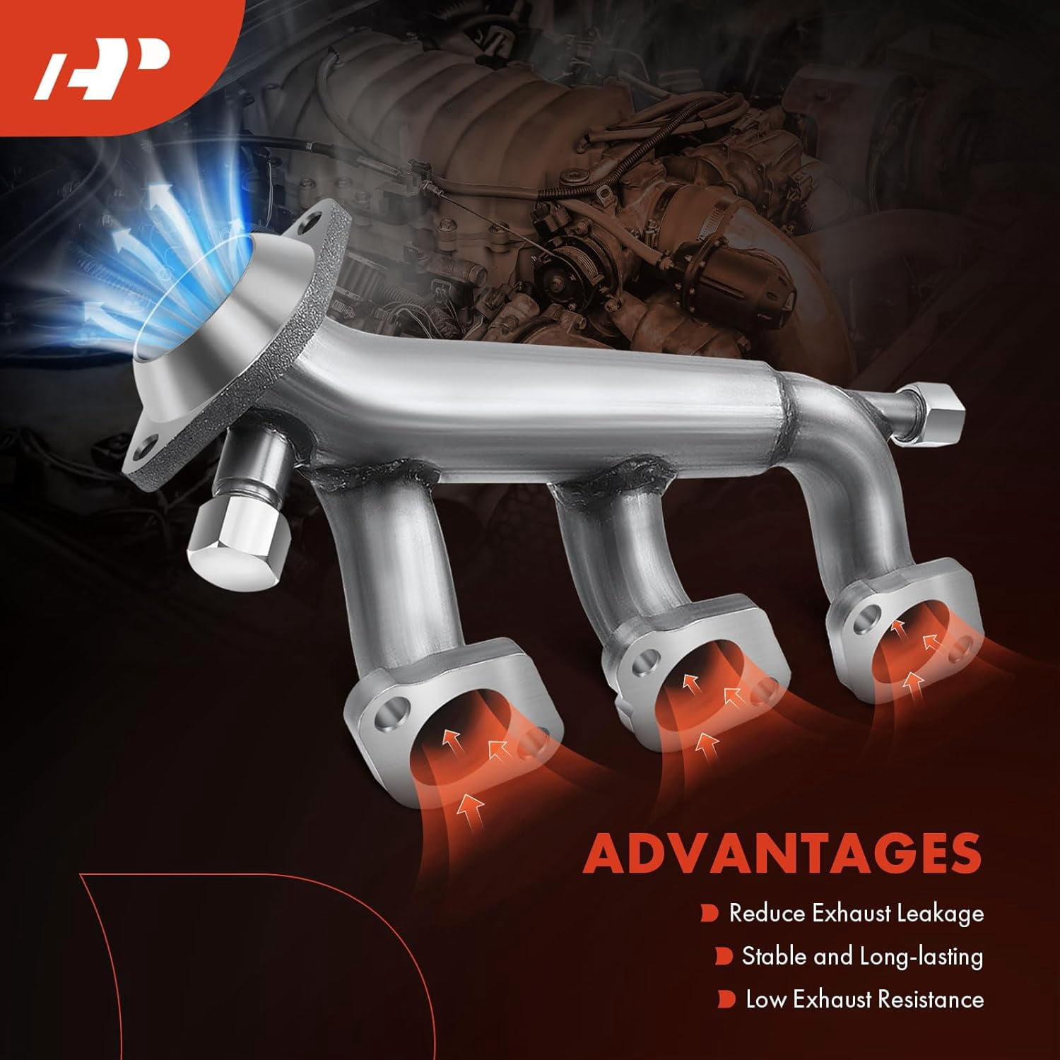 A-Premium Right Side Engine Exhaust Manifold Kit W/Gasket & Nuts & Studs & Washers [3.8L 3.9L] Compatible with Ford Mustang 1999-2004