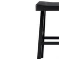 thumbnail image 4 of Bianca Barstool Set of 2- Saddle Seat- Farmhouses Style Black Solid Wood, 4 of 6