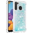 thumbnail image 3 of Compatible with Samsung Galaxy A21 Case Glitter Liquid Cute Clear Phone Case Floating Quicksand Shockproof Protective Bumper Silicone Soft TPU Case for Samsung Galaxy A21 Star Blue YB, 3 of 12