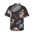 thumbnail image 3 of Bixox Men's Hawaiian Shirts Men's Japanese Sushi Hashi Print Short-Sleeve Shirt-Medium, 3 of 8
