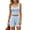 Light Blue, variant on Womens 2 Piece Outfits Striped Casual Sleeveless Tank Top Matching Shorts Lounge Sets Summer Beach Vacation Clothes