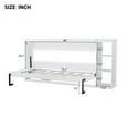 thumbnail image 4 of Twin Size Space-Saving Murphy Bed with Built-In Bookshelves and Storage Cabinets, White, 4 of 9