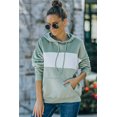 thumbnail image 2 of ABPHQTO Sudadera con capucha y cordón delantero de banda ancha en contraste de mujer verde, 2 of 5