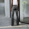 thumbnail image 4 of Fashion Women's Casual High Waisted Wide Leg Pants Elastic Waist Walking With Pockets Pants Jeans Denim Pant, 4 of 5