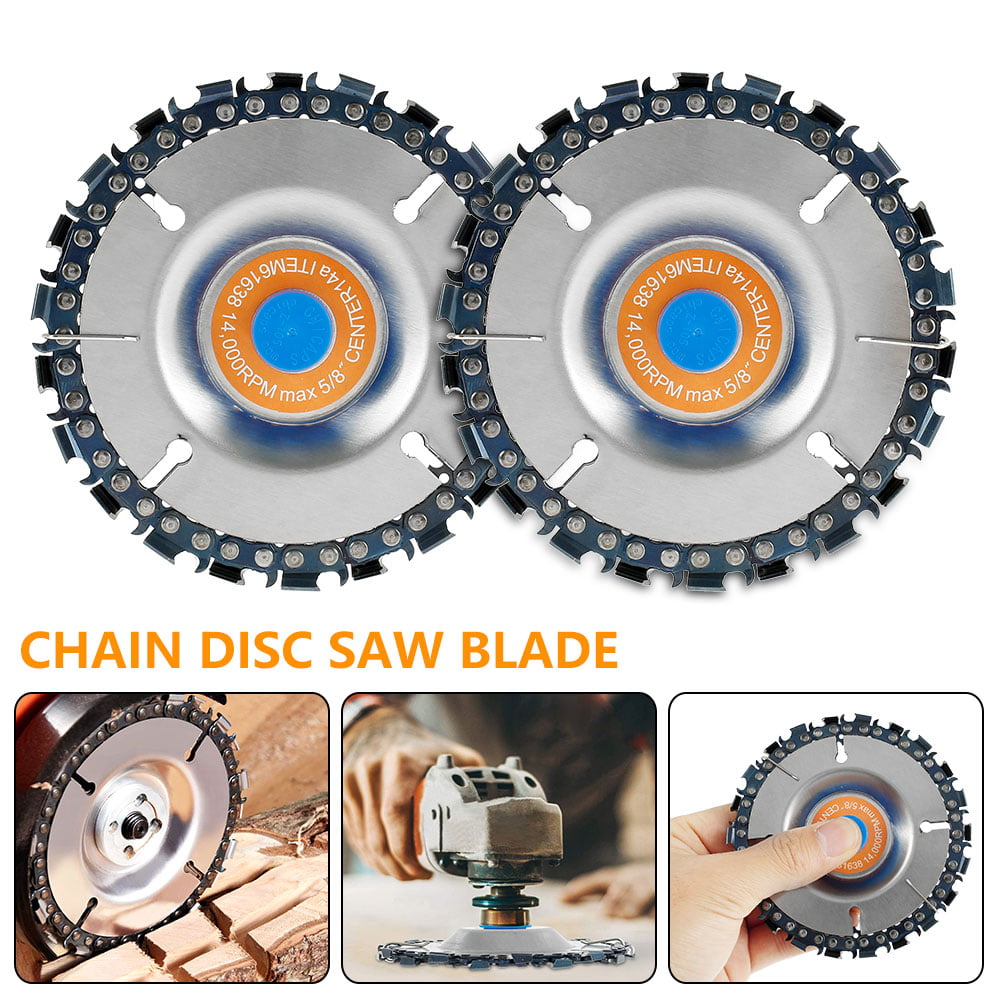 4" Chain Saw Blade 22 Tooth Wood Grinder Disc Grinding Wheel Carving Angle 1PC 