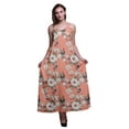 thumbnail image 1 of Bimba Robe Longue Maxi à Bretelles Spaghetti Réglables en Rayonne Imprimée Boho-TG, 1 of 5