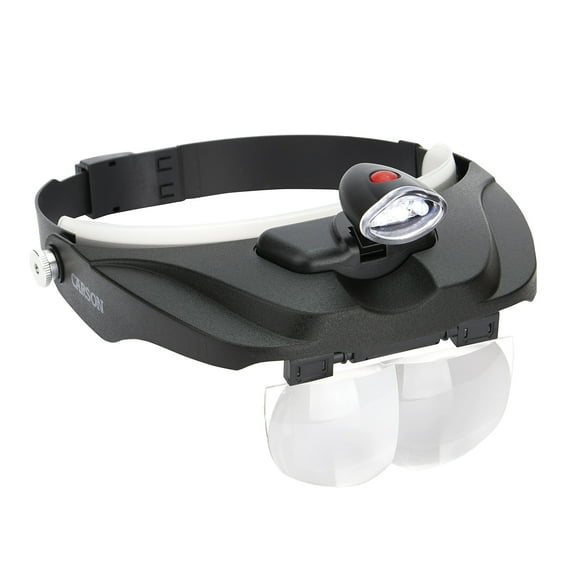 Carson MagniVisor Deluxe Head-Worn Magnifying Glass Visor with 4 Magnifier Lenses (1.5x/2x/2.5x/3x)