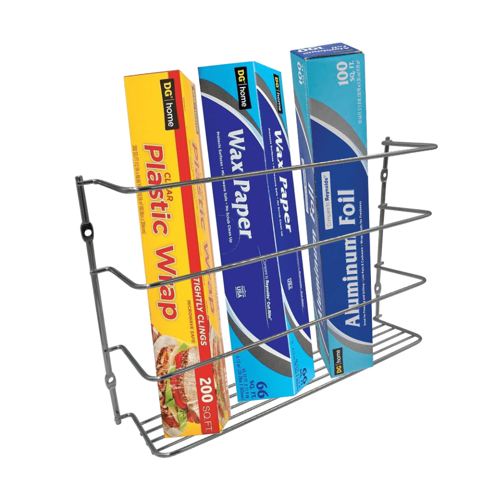 Evelots Plastic and Foil Wrap Organizer on Door or Pantry Wall