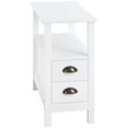 thumbnail image 1 of HOMCOM Slim End Table with 2 Drawers and Storage Shelf, Sofa Side Table, 1 of 10
