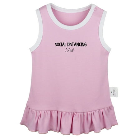 

Social Distancing Fail Funny Dresses For Baby Newborn Babies Skirts Infant Princess Dress 0-24M Kids Graphic Clothes (Pink Sleeveless Dresses 18-24 Months)