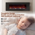 thumbnail image 6 of Mondawe 50 Inch Electric Fireplace with Bluetooth Speakers Wall Mounted Low Noise Ultra-Thin Linear Fireplace Adjustable 8 Flame Colors, Control by Button and Remote, 8h Timer, 6 of 10