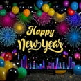 thumbnail image 3 of 2026 Happy New Year Banner Multicolor Happy New Years Eve Party Decorations Fireworks Cityscape New Year Party Backdrop NYE Party Supplies, 3 of 10