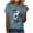 Blue, variant on Sexlip Funny Cute Dog Pattern Denim Patchwork Shirt Crewneck Graphic Tee Black L