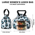 thumbnail image 5 of Light Blue and Black Of Leopard Print Drawstring Lunch Bag Women - Drawstring Lunch Bag Insulated for Work Office - Stain-Resistant Large Lunchbags for Women with Multi-Pockets, 5 of 6