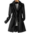 thumbnail image 1 of WomensSingle-breastedTrenchCoatOversizeLongSleeveCoatWithPocketGiftForChristmasBirthdayNewYear, 1 of 5