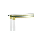 thumbnail image 7 of Milan Giselle Rectangular Clear Glass Sofa Table with Acrylic Legs & Gold Frame, 7 of 7