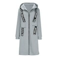 thumbnail image 5 of Winter Dresses for Women 2025 Fall Outfits for Women 2025 Winter Hooded Sports Plus Fleece Hoodie Casual Long-Sleeved Zipper Coat, 5 of 9