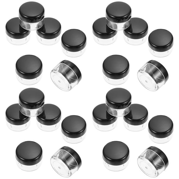 unbranded 50 Pcs Round Bottle Conditioner Shampoo and Dispenser Cream Travel Black