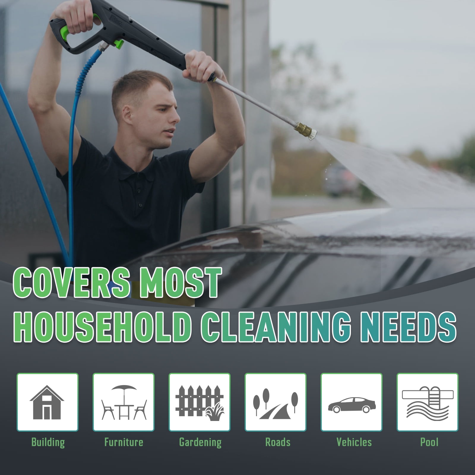 Electric Pressure Washer 5000PSI-Max 3.6GPM Power Washer Touch Screen Adjustable Pressure,4 Nozzles and 500ml Foam Cannon Power Washer Cleaning for Patio