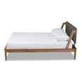 thumbnail image 2 of Baxton Studio Helsa Mid-Century Modern Dark Grey Fabric Upholstered and Walnut Finished Full Size Platform Bed, 2 of 5