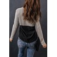 thumbnail image 1 of ABPHQTO Sudadera de mujer color block con cordón ajustable en el cuello vuelto gris, 1 of 5