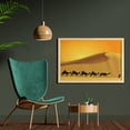 thumbnail image 2 of Dune Wall Art with Frame, Hot Sahara Desert Illustration with a Camel Caravan Silhouette, Printed Fabric Poster for Bathroom Living Room, 35" x 23", Marigold Dark Grey, by Ambesonne, 2 of 2