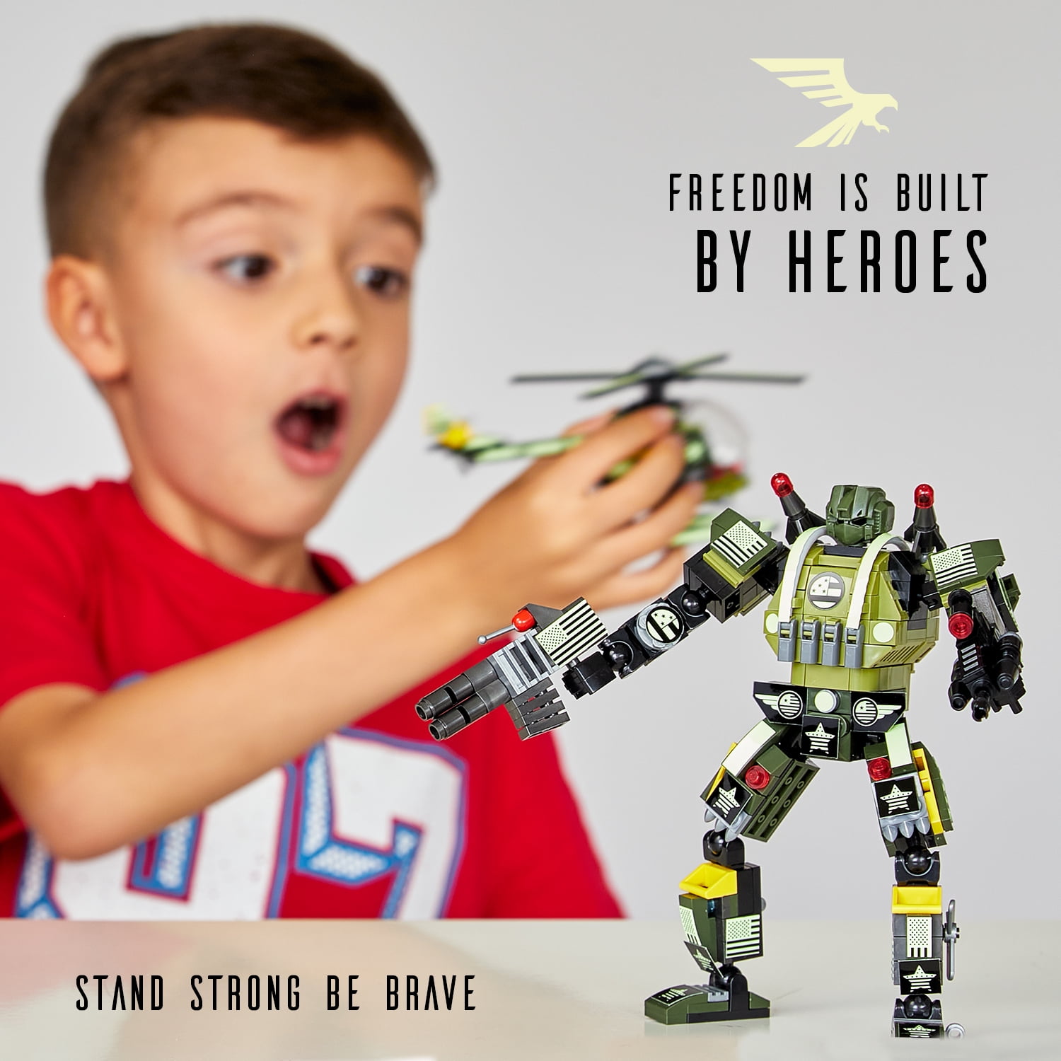 JitteryGit Army Dinosaur Robot Stem Building Toy | Gifts for Boys Ages 6 7 8 9 10 11