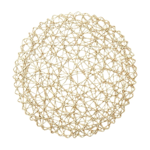Paper Braided Round Placemats Natural Boho Table Mats for Summer Party Dinner Table Centerpiece Decoration Beige
