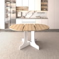 thumbnail image 2 of White Finish with Oak Veneers - Adjustable Table for More Seats - Kitchen and Dining Area - Durable and Stable, 2 of 6