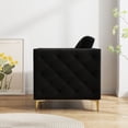 thumbnail image 3 of Dinosisco Vintage Tufted Upholstered Accent Armchair for Living Room, Black Velvet, 3 of 6