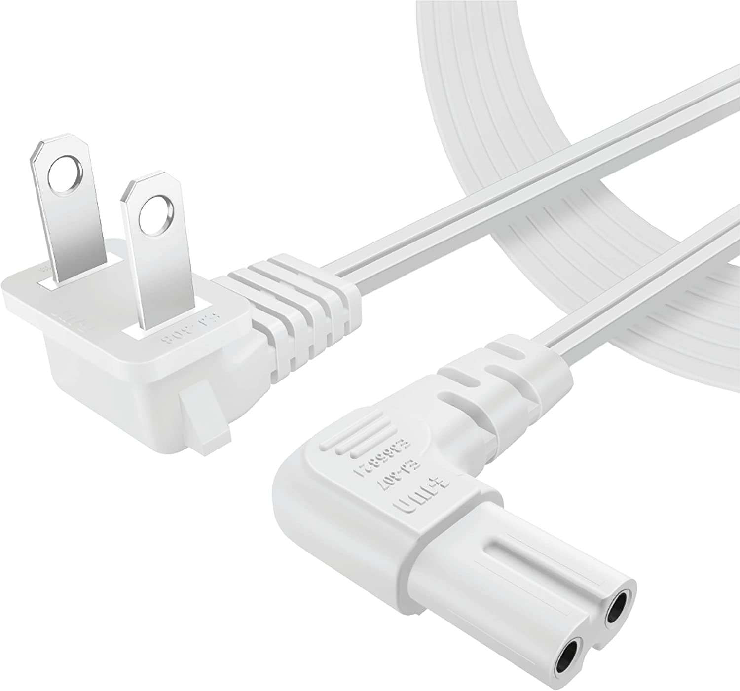 TNP 2 Prong Power Cord NEMA 115P to IEC320 C7 Nonpolarized Right Angle