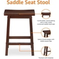 thumbnail image 6 of ZXNYH Solid Wood Saddle-Seat Kitchen Counter Barstool, 29-Inch Height, White - Set of 2, 6 of 8