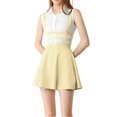 thumbnail image 5 of MODA NOVA Junior's Party Costume Elastic Waist Cut Out A Line Mini Suspender Skirt Light Yellow XL, 5 of 5