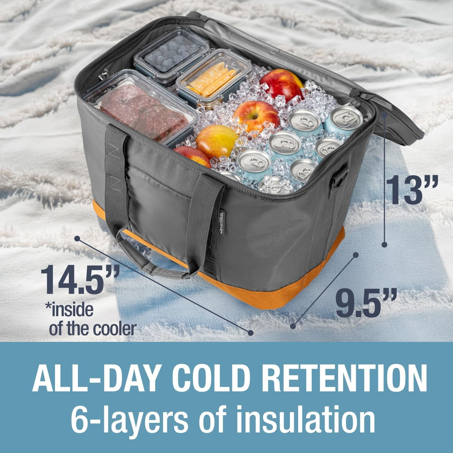 Collapsible Pacifica Cooler - 50 Can - Cool Gray/Cognac