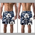 thumbnail image 3 of luoweisi Men's Beach Shorts Quick Dry Swim Trunks with Mesh Lining Flower XL, 3 of 5