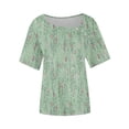 thumbnail image 2 of ATENAR T Shirts for Women Loose Summer Tops for Women Short Sleeve Tee Green XL, 2 of 4