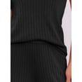 thumbnail image 4 of DARING DIVA Women's Ribbed Knit Sweater Pullover Pajama Set S Black, 4 of 5