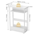thumbnail image 3 of End Table for Narrow Space, 3 Tier Narrow Side Tables Modern Sofa Table with Storage Shelf, Bedside Table Slim Nightstand with Magazine Rack Living Room Home Office,White, 3 of 11