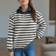 thumbnail image 4 of Suéter de cuello redondo para mujer, moda otoño invierno, tejido, suelto, manga larga, blusa, suéter de cuello redondo, suéter para mujer, 4 of 6