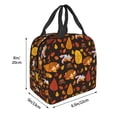 thumbnail image 3 of Salouo Autumn Forest Small Animals Lazy for Unisex Lunch Bag Leakproof Lunch Tote Large Capacity Reusable Insulated Lunch Box Cooler Lunch Container for Work/Office/Picnic/Travel-Black, 3 of 8