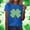 A1590 Blue, variant on St. Patrick's Day Shirt for Women Glitter Shamrock Graphic T-Shirt Short Sleeve Crewneck Loose Fit Festival Apparel Party Top