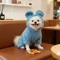 thumbnail image 2 of 4 Legged Clothes Pets Apparel - Warm Dog Sweater - Coat Plush Onesie Jumpsuit Pajamas Soft Puppy Cat - for Small Medium Male Female Dogs,Blue, 2 of 5