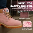 thumbnail image 6 of Safety Girl - Stylish Steel Toe Boots For Women | Work Boots For Women | Water Resistant Feature | Lightweight & Slip-Resistant Steel Toe Shoes For Women | Premium Nubuck Leather | Light Pink - 9.5M, 6 of 7