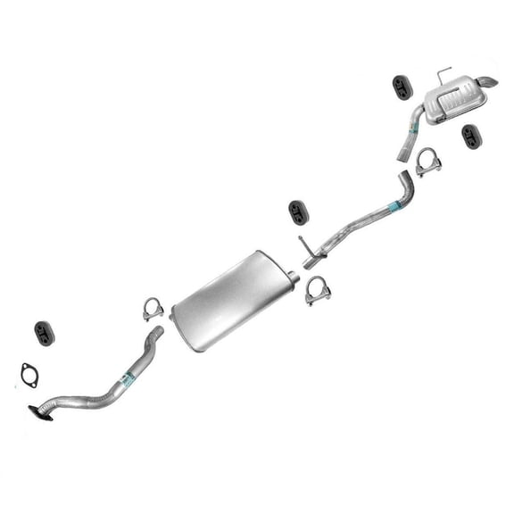 09-17 3.6L for Chevy for Traverse LS LT Single Exhaust System - Aluminized Finish - Clamp-On Mount - 53889, 21683, 53913, 53916, 38972, 700473 Compatibility