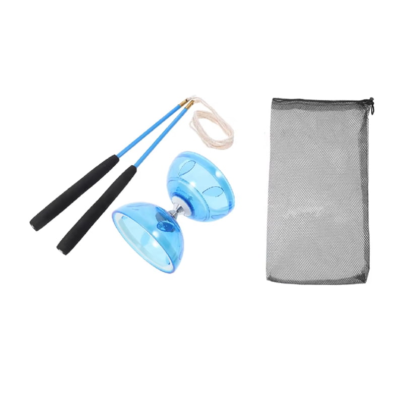 Diabolo à Double Tête – 3 Roulements – TPU Bleu – Yo-Yo Acrobatique – Sac Et Corde Inclus – Dès 6 Ans