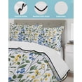thumbnail image 4 of Quilts Twin Size, Blue Yellow Floral Spring Soft Comforter Bedding Set for Bed, Green Pastoral Summer Botanical Lightweight Quilted Bedspread with Pillow Cover(2 Pieces) for All Season, 68x86 Inch, 4 of 6