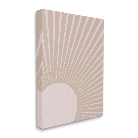 Stupell Industries Sun Rise Horizon Light Rays Neutral Beige Abstract Painting Gallery Wrapped Canvas Print Wall Art, 16 x 20