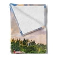 thumbnail image 2 of Landscape Soft Flannel Fleece Throw Blanket, Yangon Myanmar Skline Cityscape Scenery with Nature Village Houses Art Print, Cozy Plush for Indoor and Outdoor Use, 50" x 70", Multicolor, by Ambesonne, 2 of 5