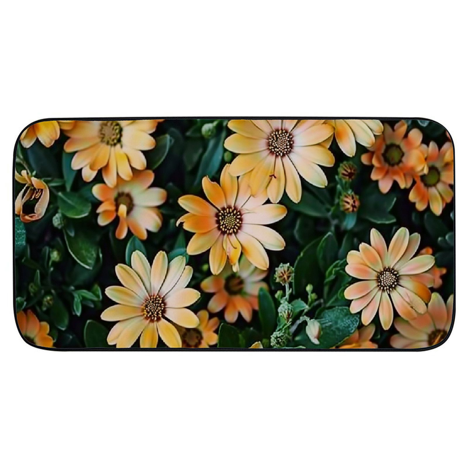PHYHOO Doormat Floor Rug/Mat - Flower Natural Nature Summer Plant Floral Green Decorative Door Mat, Door Mat with Non-Slip Rubber Backing, Easy Cleaning, Traps Dirt, Rug for Entry, Patio