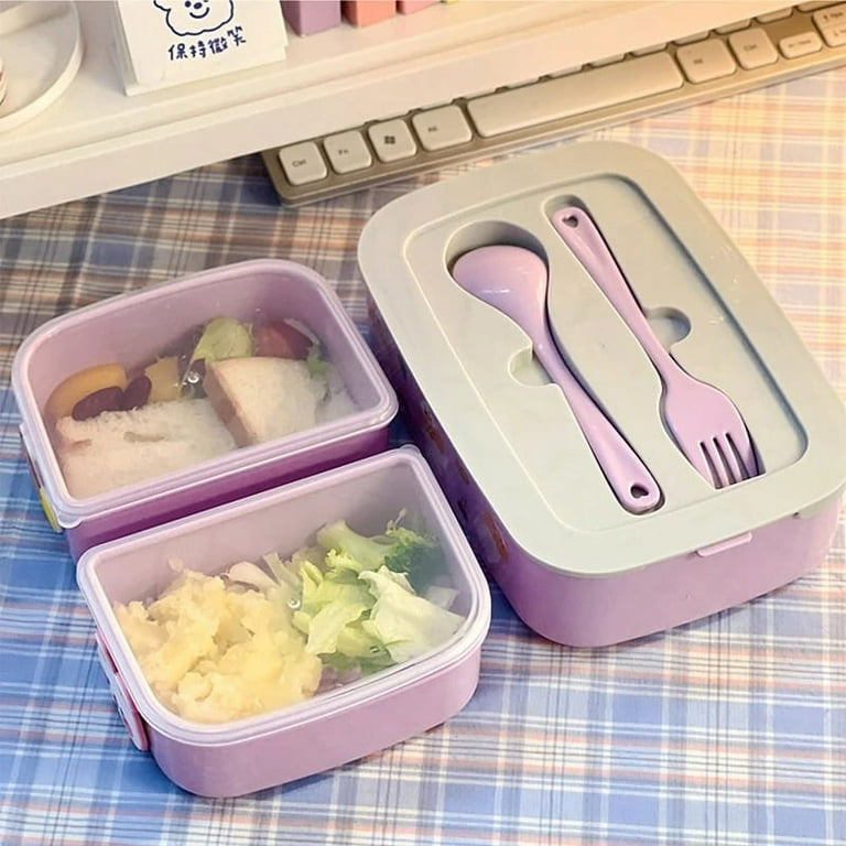 Kawaii Portable Lunch Box Girls School Kids Plastic Picnic Bento Box  Microwave